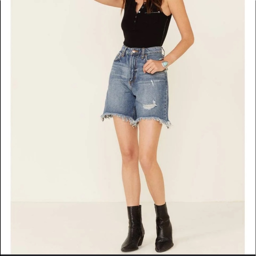 Lee Vintage Modern High Rise Dad Shorts NWT Size 25 90s Denim Jorts Distressed